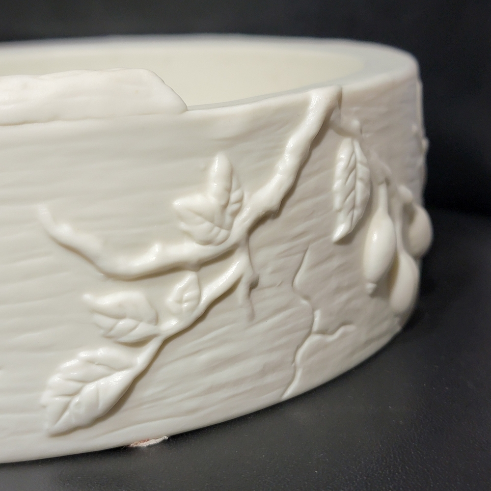 Vtg PartyLite Ivory Angel Spring Song Fairy Dragonfly Candle Holder Trinket Bowl - Picture 3 of 16